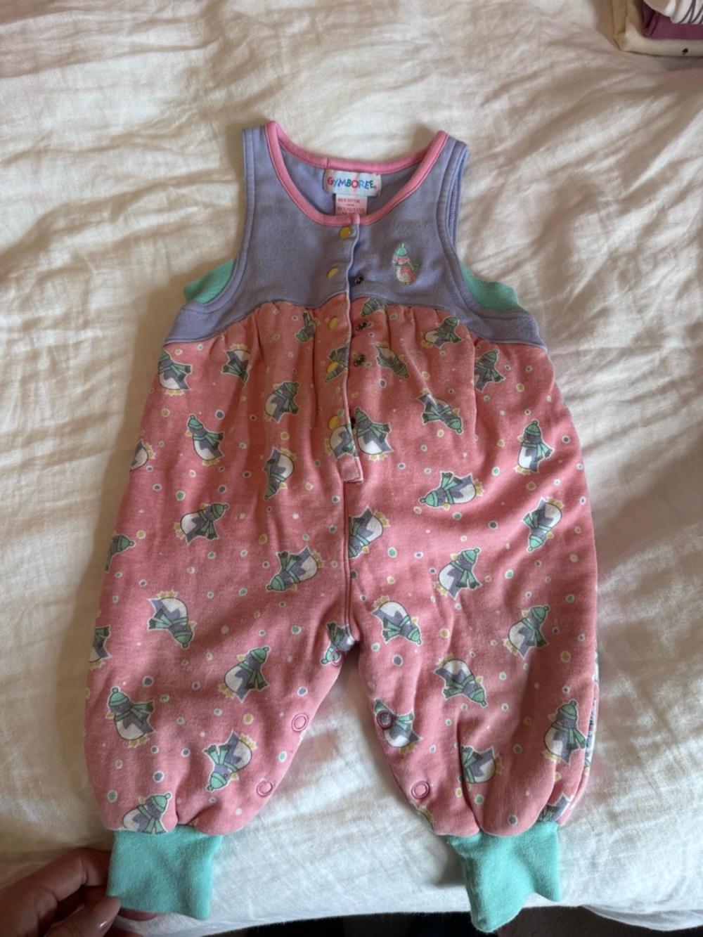 Gymboree Lavender and Pink Baby Shirt with Yellow Buttons